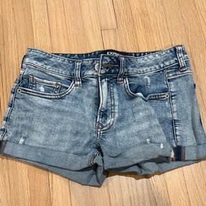 Express Women's Light Blue Jean Shorts